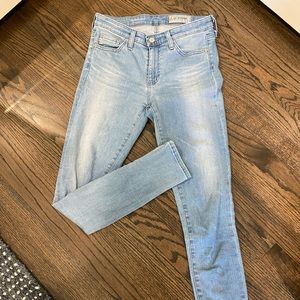 AG The Middi Ankle mid-rise light wash jeans